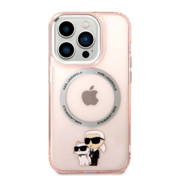 Etui Karl Lagerfeld KLHMP14XHNKCIP do iPhone 14 Pro Max 6,7" hardcase Iconic Karl&Choupette Magsafe różowy/pink