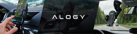 Uchwyt samochodowy do telefonu do auta 3w1 Alogy na szybę do kratki na deskę rozdzielczą kokpit Czarny