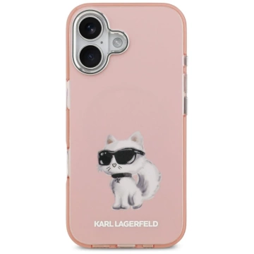Etui Ochronne do iPhone 17 Karl Lagerfeld IML Aquarelle Choupette MagSafe Różowy
