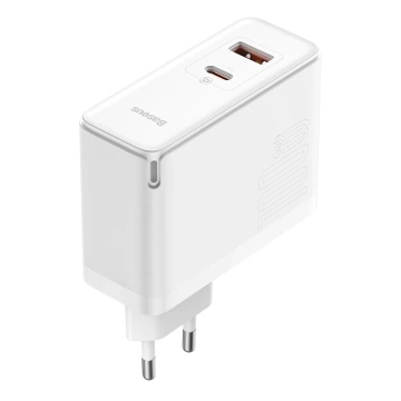 Baseus GaN5 Pro Fast Universal GaN USB Ladegerät Typ C / USB 100W PD3.0, QC4.0, AFC weiß (CCGP090202)