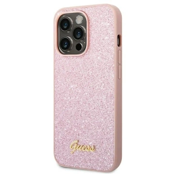 Etui Guess GUHCP14XHGGSHP do Apple iPhone 14 Pro Max 6,7" różowy/pink hard case Glitter Script