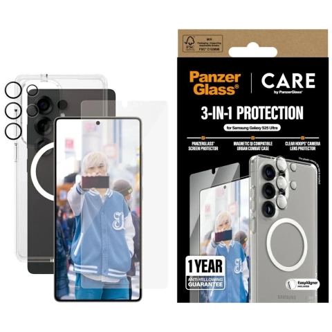 CARE Flagship 3in1 Kit für Samsung Galaxy S25 Ultra Hülle Glashalter