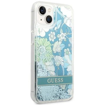 Etui Guess GUHCP14SLFLSN für Apple iPhone 14 6,1" zielony/green Hardcase Flower Liquid Glitter
