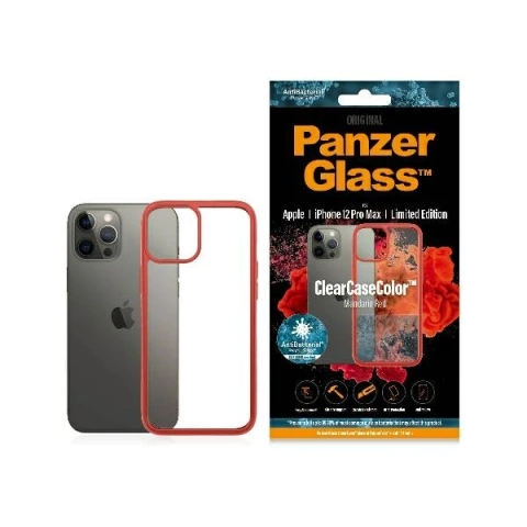 Etui PanzerGlass ClearCase do iPhone 12 Pro Max Mandarin Red AB