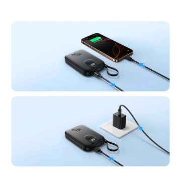 Powerbank Joyroom JR-PBF18 10000 mAh 22.5 W z kablem Lightning & USB-C – czarny