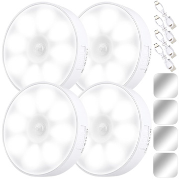 4x Lampka lampa LED czujnik ruchu zmierzchu nocna Alogy Sensor Light Bezprzewodowa oświetlenie meblowe Światło białe 6000k