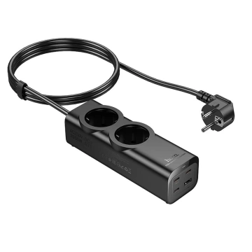 Przedłużacz ładowarka Hoco NS10 2 m 67W 2x230V + USB-C 3x + USB-A Czarny
