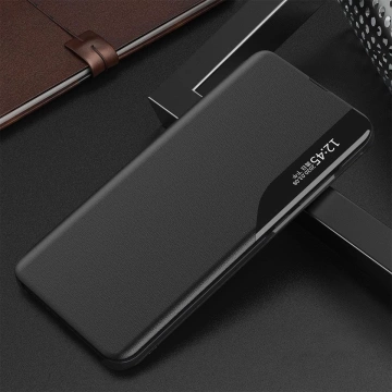 Eco Leather View Case elegante Hülle mit Flipcover und Standfunktion für Samsung Galaxy A73 schwarz