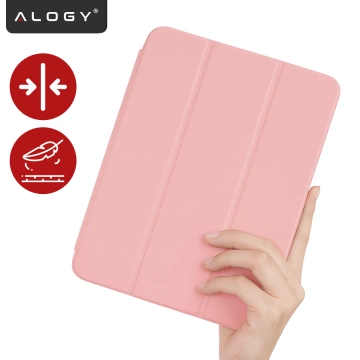 Etui do Apple iPad 11gen. 11" 2025 / 10gen. 10.9" 2022 Ochronne Hybrydowe z Miejscem na Rysik, Składana Okładka, Funkcja Podstawki, Alogy HybridBook™ Case  – Różowe