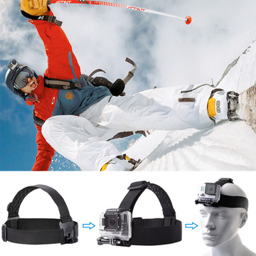 Opaska na głowę kask Uchwyt 2w1 do telefonu, kamer sportowych GoPro Hero, DJI, SJCAM, EKEN Alogy czarny
