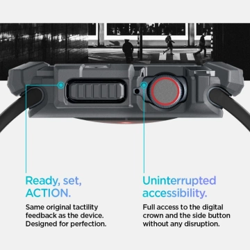 Apple Watch 10 Hülle (46 mm) Dunkelgrau Spigen Rugged Armor