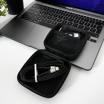 Etui zapinane pudełko pokrowiec Alogy Protect uniwersalne na akcesoria słuchawki, kabel, ładowarkę czarne