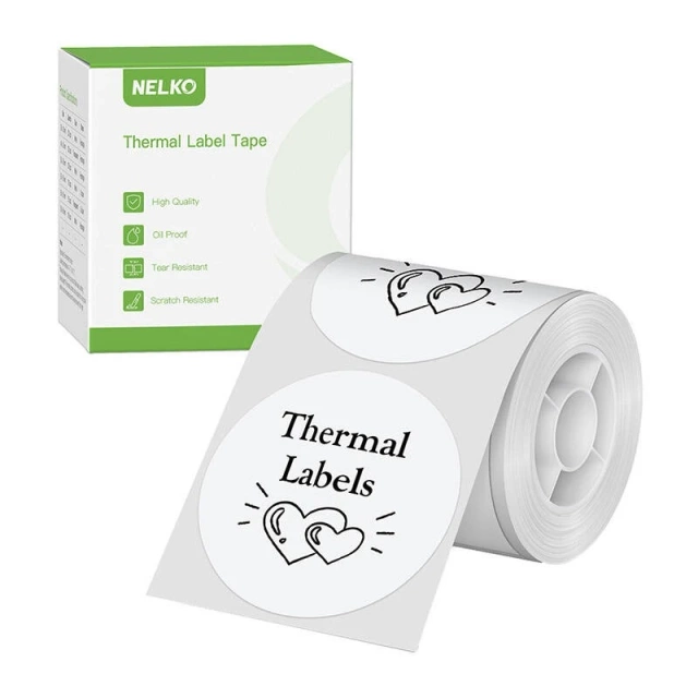 Nelko Thermoetiketten für PM220 Drucker Weiß 50x50 mm 150 Stk.