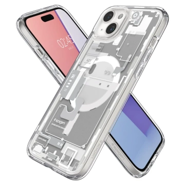 Etui Spigen Ultra Hybrid Mag MagSafe für Apple iPhone 15 Plus Zero One Weiß