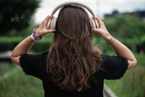 Słuchawki bezprzewodowe nauszne Forcell F-Audio ANC Touch Beat beżowe