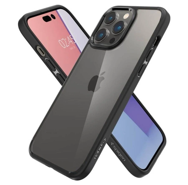 Etui für iPhone 14 Pro Spigen Crystal Hybrid Mattschwarz