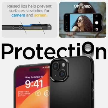 Etui Spigen Thin Fit für iPhone 15 schwarz