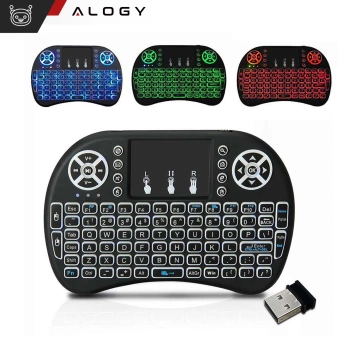 Bezprzewodowa mini Klawiatura Alogy podświetlana 3 kolory touchpad