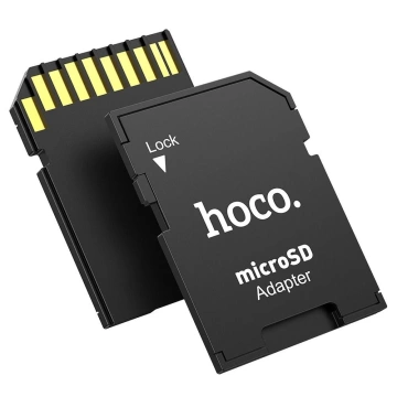 HOCO Adapter Kart Pamięci SD HB22 Uniwersalny MicroSD na SD Czarny