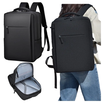 Alogy UrbanPack Pro™ Business-Rucksack für 15-16"-Laptops – Wasserdicht, stoßfest, mit Flaschenfach und Gepäckgurt – Schwarz