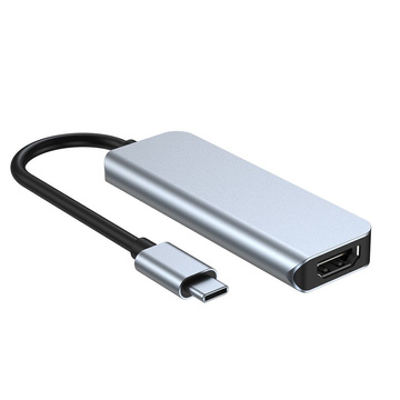 Hub Adapter 2x USB-A HDMI USB-C V2-HUB 4w1 USB-C Grau