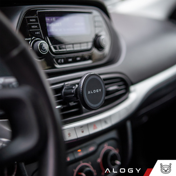 Magnetische Autohalterung für Telefon, Fenster, Kühlergrill, Cockpit, Armaturenbrett, Auto, Telefon, Alogy Black