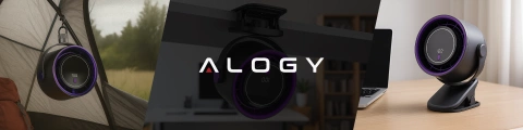 Wiatrak biurkowy ścienny cichy 25dB z klipsem bateria 8H mały 5 trybów wentylator cyrkulator powietrza Alogy ClipFan™ Ciemny Szary