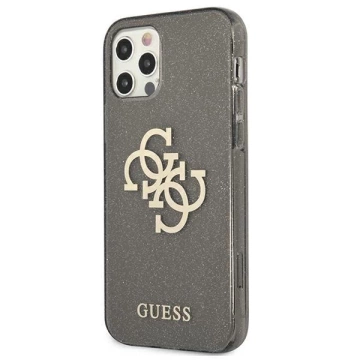 Guess GUHCP12LPCUGL4GBK iPhone 12 Pro Max 6,7" czarny/schwarz Hartschale Glitter 4G Big Logo