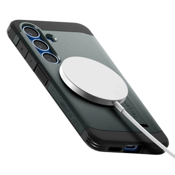 Etui für Samsung Galaxy S25 Abyss Green Spigen Tough Armor Mag MagSafe