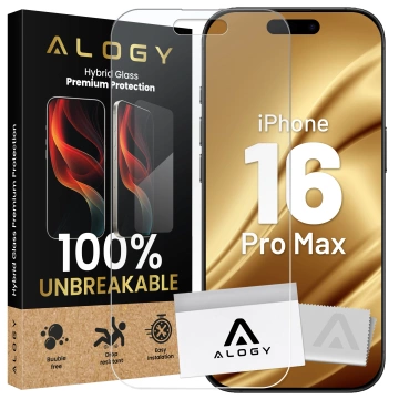 „BRAPPROOF“-Glas für Apple iPhone 16 Pro Max Hybrid Alogy Flexi Full Glass 9H, flach, Vollbildschirm