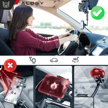 Uchwyt samochodowy do telefonu na lusterko wsteczne auta samochodu Alogy Mirror Car Holder Czarny