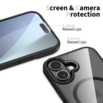Etui do iPhone 17 Tech-Protect MagMat MagSafe Przezroczysto-Czarne