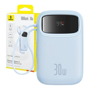 Powerbank Baseus QPow 2 10000mAh 30W 2xUSB-C Niebieski
