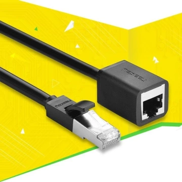 Przedłużacz UGREEN kabel internetowy Ethernet RJ45 Cat 6 FTP 1000 Mbps 2 m czarny (NW112 11281)
