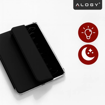 Etui do Apple iPad 11gen. 11" 2025 / 10gen. 10.9" 2022 Ochronne Hybrydowe z Miejscem na Rysik, Składana Okładka, Funkcja Podstawki, Alogy HybridBook™ Case  – Czarne