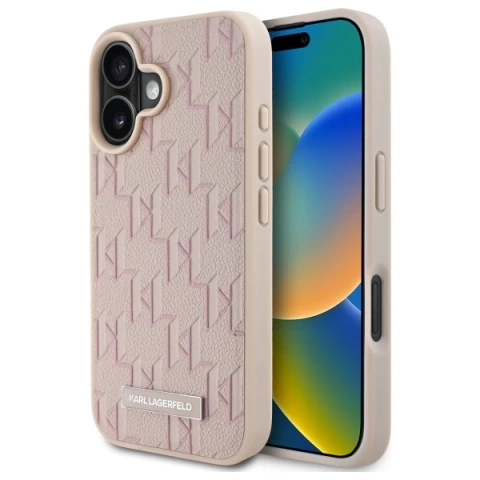 Etui Karl Lagerfeld do iPhone 16 6.1" Różowy Magsafe Hardcase Hot Stamp