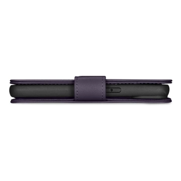 Etui na telefon iCarer Wallet Case 2in1 do iPhone 14 Plus skórzany pokrowiec z klapką Anti-RFID ciemnofioletowy