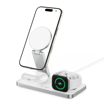 Ładowarka Indukcyjna 3w1 Tech-Protect QI15W-A47 MagSafe Biała