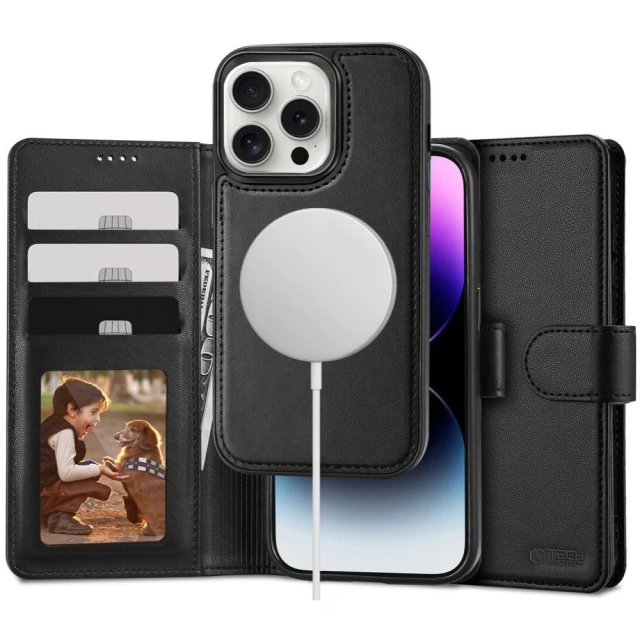 Etui do iPhone 16 Pro Max Tech-Protect Wallet MagSafe Black