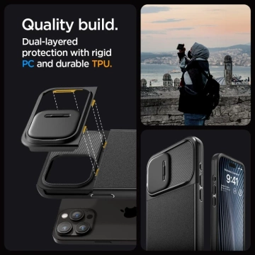 Hülle Spigen Optics Armor Mag Mag Safe für Apple iPhone 15 Pro Schwarz