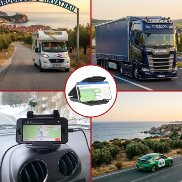 Uchwyt samochodowy na telefon GPS do 6.5" – montaż na kokpit i deskę rozdzielczą, obrót 360°, stabilny i regulowany – Alogy DriveMount™ Czarny