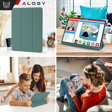 Hülle für Apple iPad 10.2 9 Gen 8/7 2021/2020/2019 Smart Pencil Case Alogy TPU Tablet Cover Grünes Glas