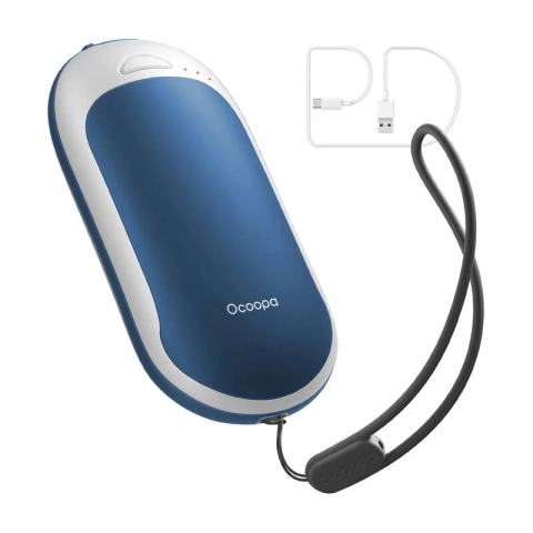 Ocoopa HotPal PD 5000mAh USB-C Handwärmer mit Powerbank-Funktion Weiß-Blau