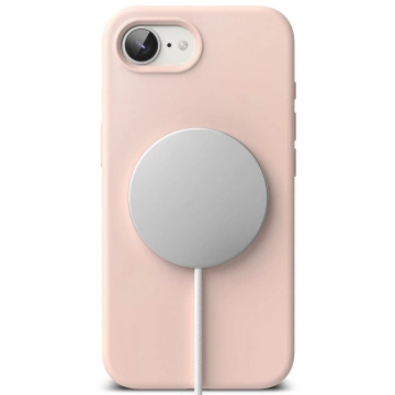 Etui Ringke Silicone Magnetic MagSafe do iPhone 16e Pink Sand