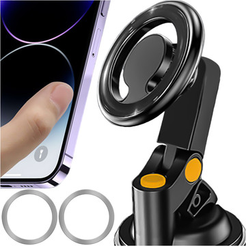 Magnetische Autotelefonhalterung für Auto, Auto, Fenster, Cockpit, Armaturenbrett, Telefon, Mag Safe Alogy, Schwarz
