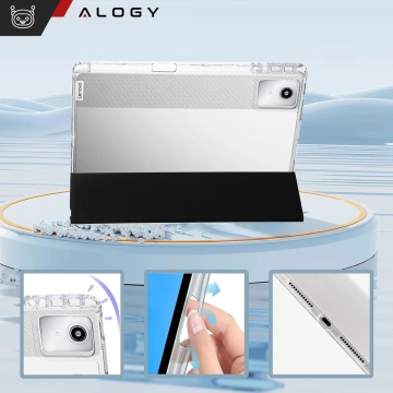 Etui do Lenovo Tab K11 / K11E 11” M11 10.95" TB330FU/TB330XU/TB331FC Smart Case Pencil z klapką obudowa Alogy Czarno-przezroczyste