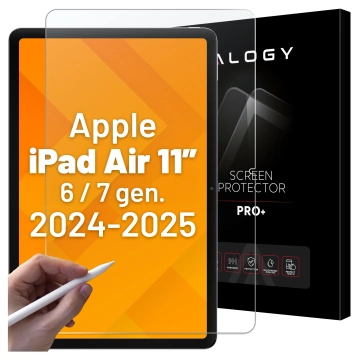 Szkło Hartowane 9H do Apple iPad Air 11" 6 / 7 / 2024-2025 , Wzmocnione i Odporne na Zarysowania, Łatwy Montaż Bez Bąbelków, Alogy Screen Protector Pro+™