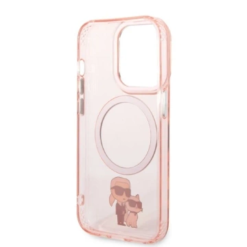 Etui Karl Lagerfeld KLHMP14XHNKCIP do iPhone 14 Pro Max 6,7" hardcase Iconic Karl&Choupette Magsafe różowy/pink