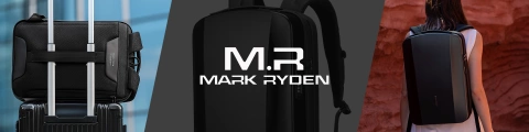 Plecak na Laptopa 17.3" Mark Ryden, Ładowanie USB, Wodoodporny, Pojemny i Praktyczny, Otwierany 180°, Antykradzieżowy z zamkiem TSA i Paskiem do Walizki, 46x31x9 cm – Czarny