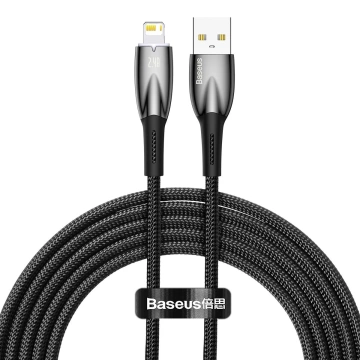 Baseus Glimmer Series Kabel USB-A - Lightning 480Mb/s 2.4A 2m Czarny